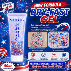 MEICOLY applied to braid showing secure hold and vibrant patriotic accent
