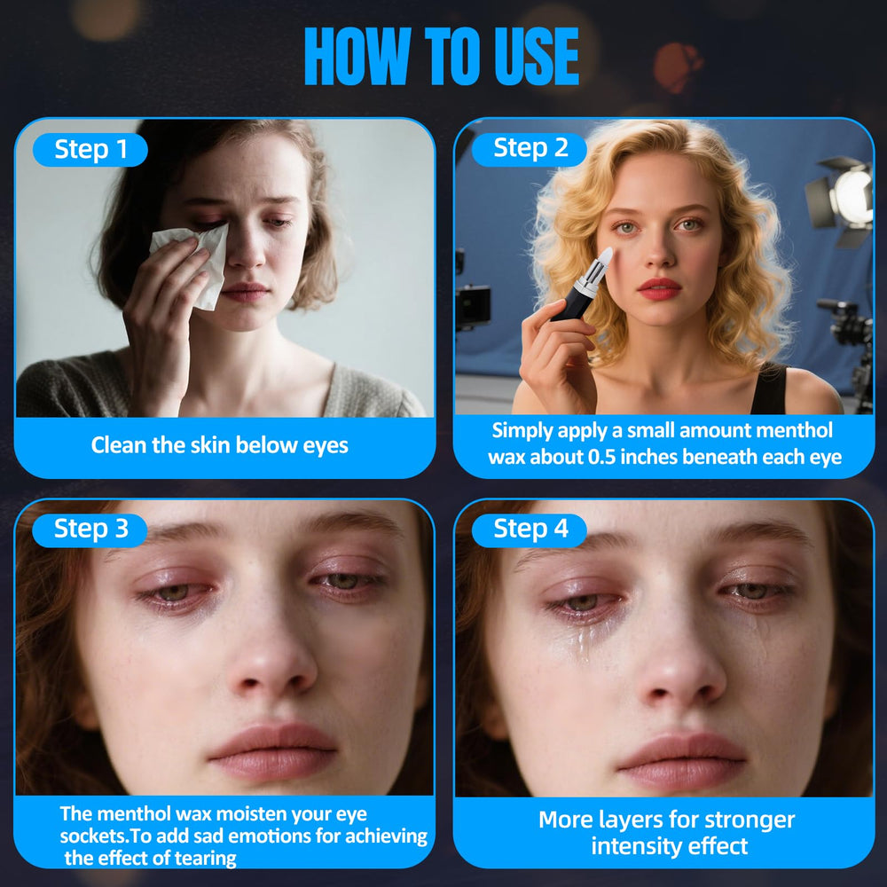 MEICOLY application under eye demo illustrates quick on-cue tear effect