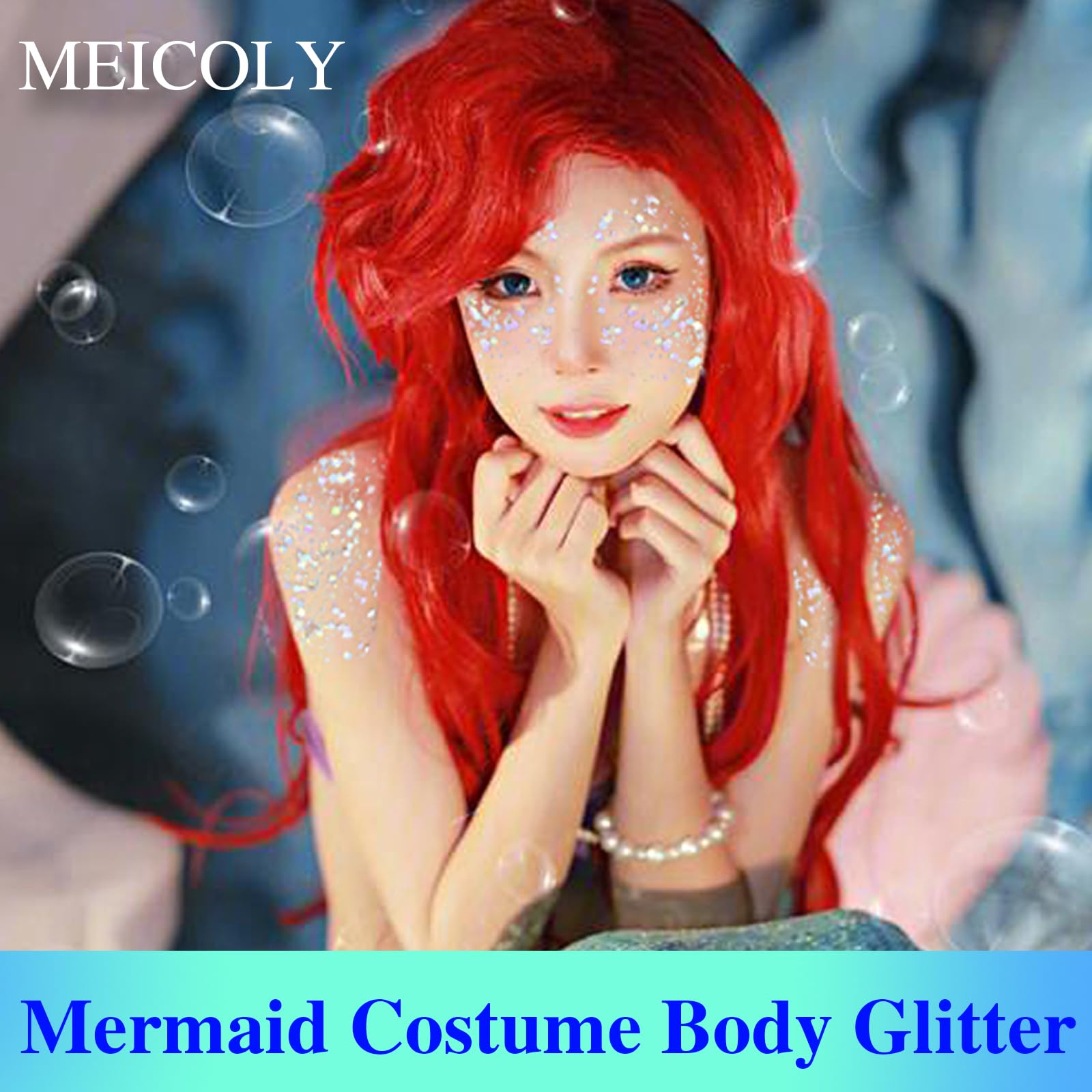 MEICOLY applied on cheek highlighting multidimensional shine