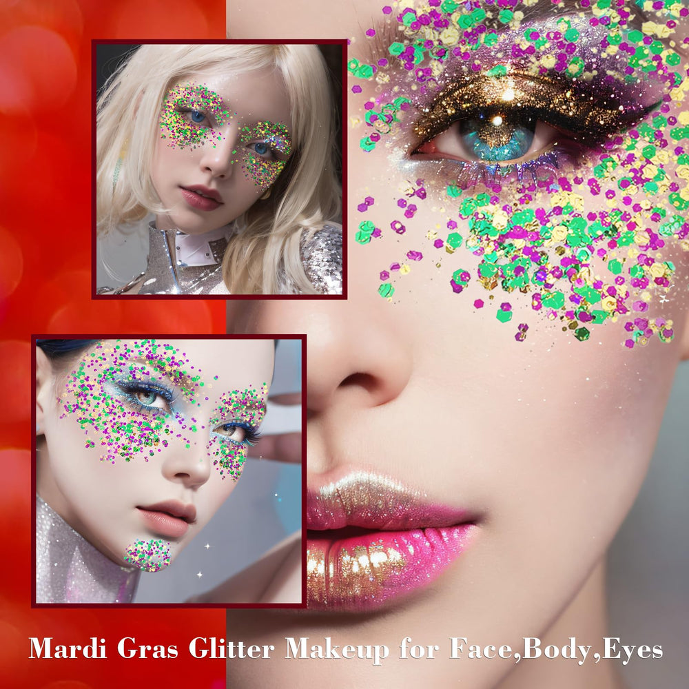 MEICOLY applied on cheekbones demonstrating vibrant festival glow