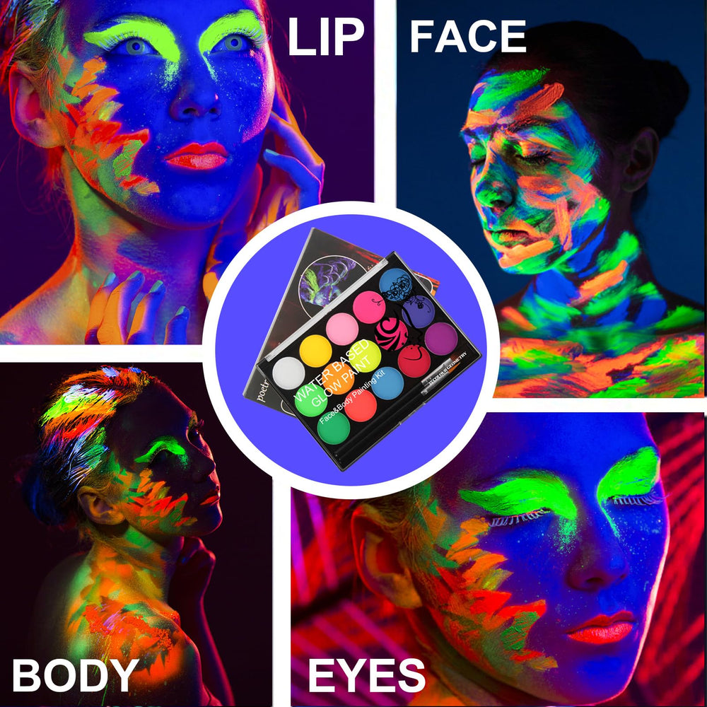 MEICOLY body paint glowing under blacklight for dramatic party effects