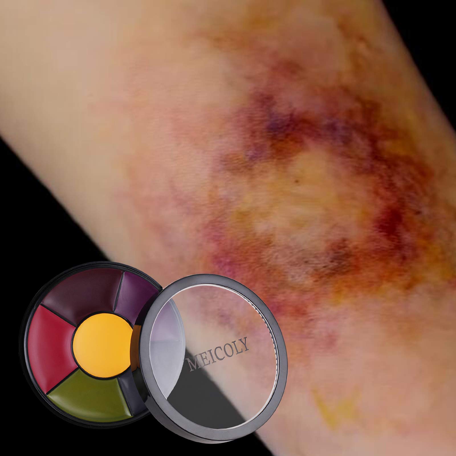 MEICOLY close-up of color wells showing creamy texture for smooth blending