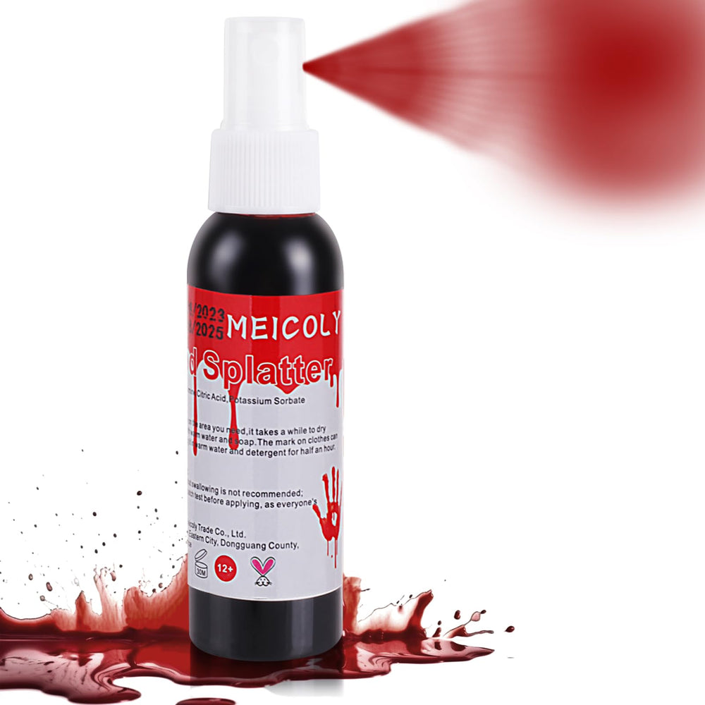 MEICOLY bottle front view showing label and compact size for portable SFX