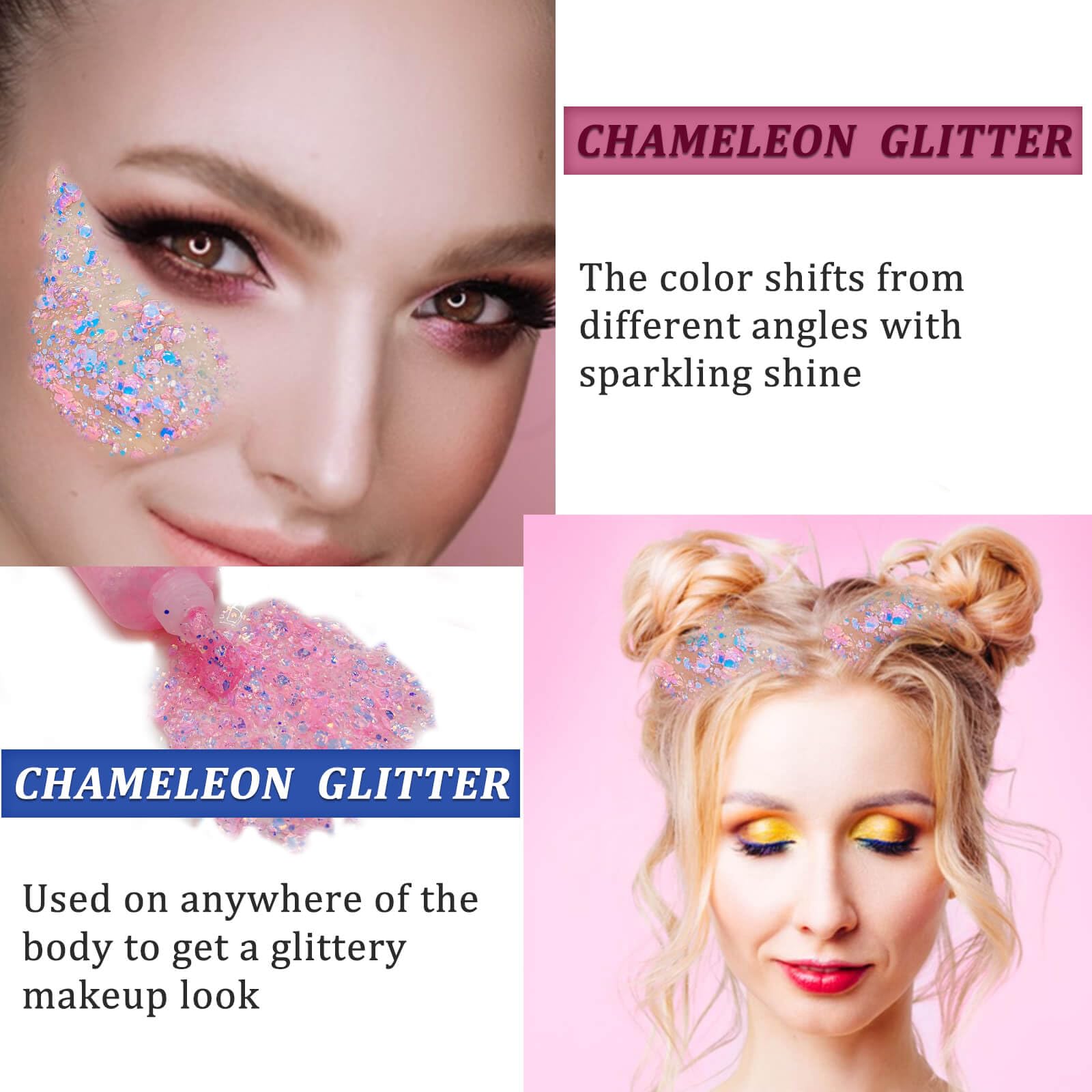 MEICOLY applied on cheek showing color change and long-lasting radiance