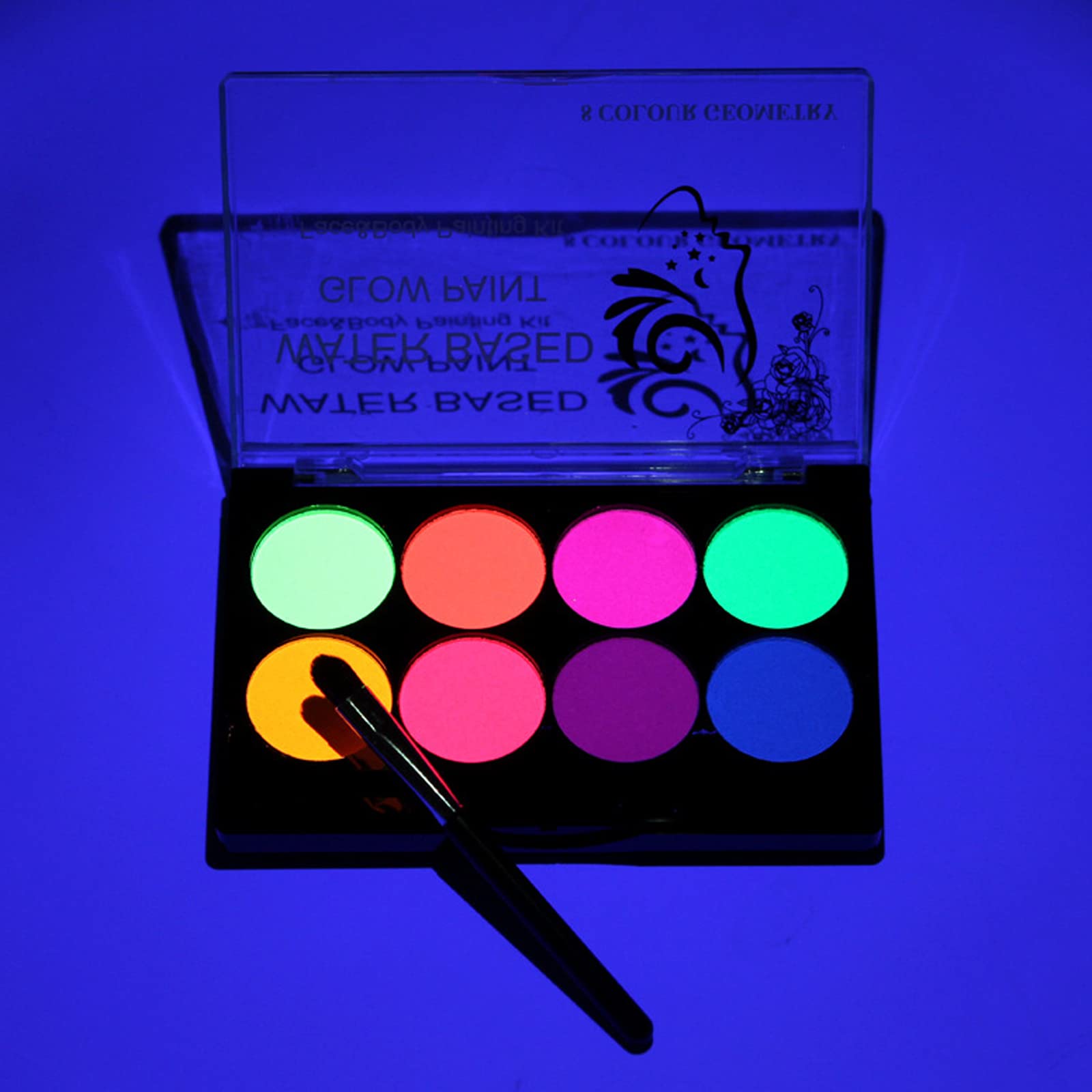 MEICOLY festival lifestyle shot showing bold glow makeup on model