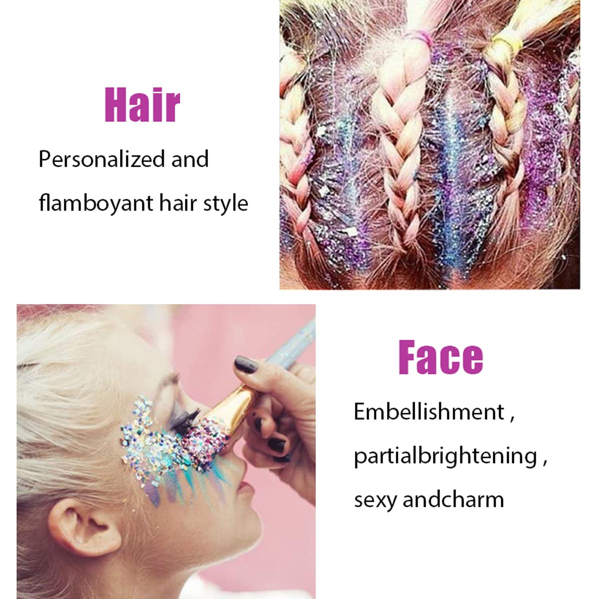 MEICOLY full festival outfit showing coordinated glitter look for concerts