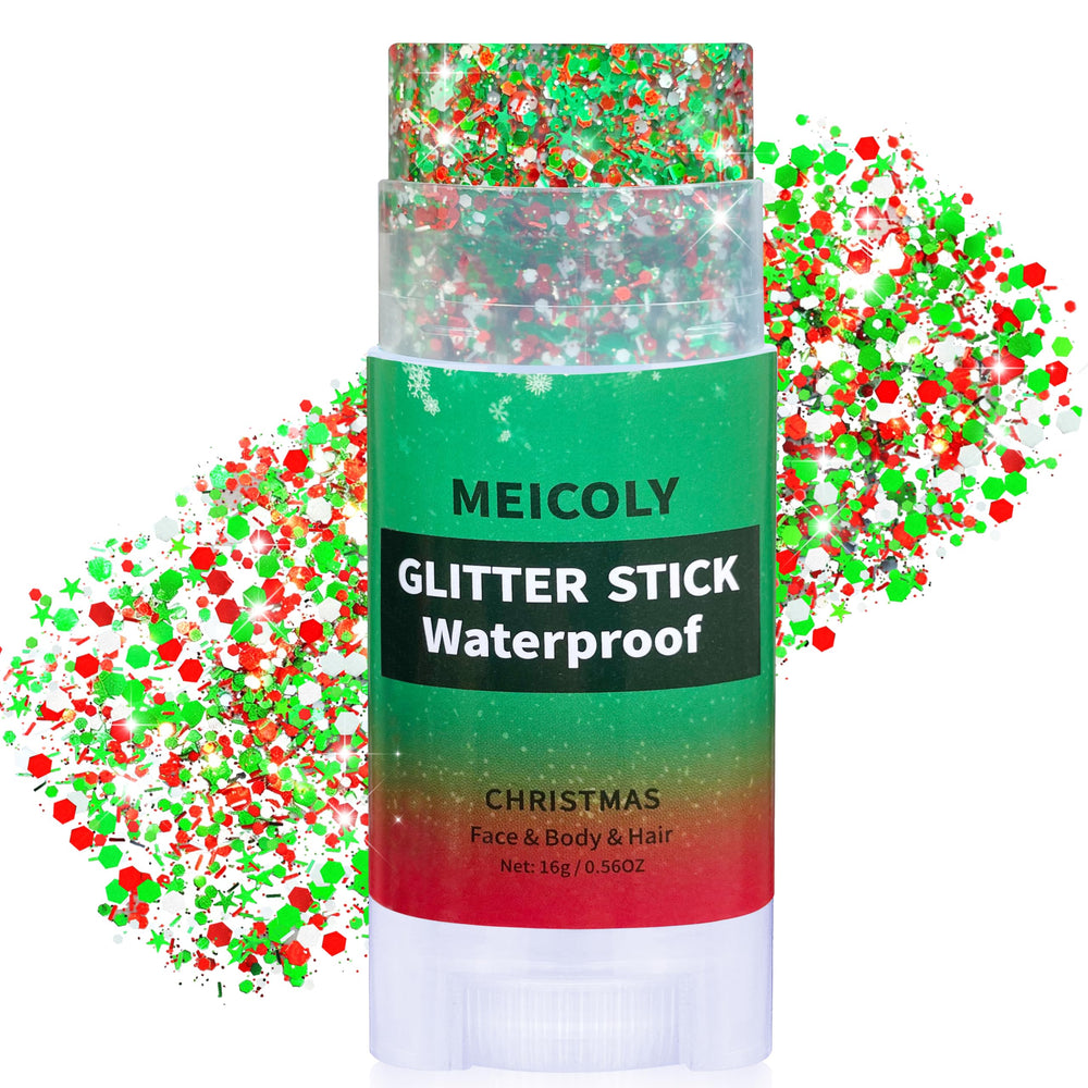 MEICOLY front packaging showing Portugal themed glitter stick and benefits
