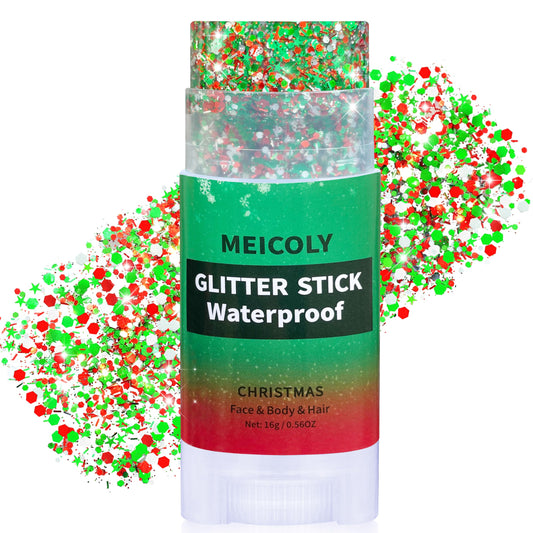 MEICOLY front packaging showing Portugal themed glitter stick and benefits