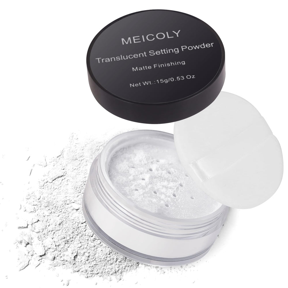 MEICOLY front packaging with sifter showing clean travel-ready design and control