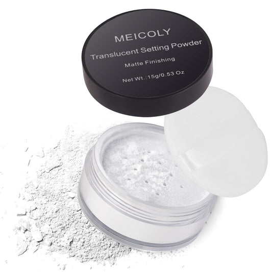 MEICOLY front packaging with sifter showing clean travel-ready design and control