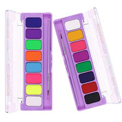 MEICOLY two palettes front view showing included brush and colors, convenient kit