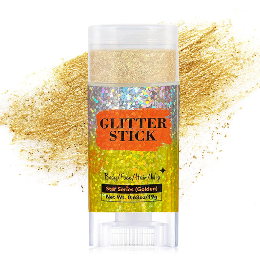 MEICOLY front packaging showing glitter stick and compact travel size benefit
