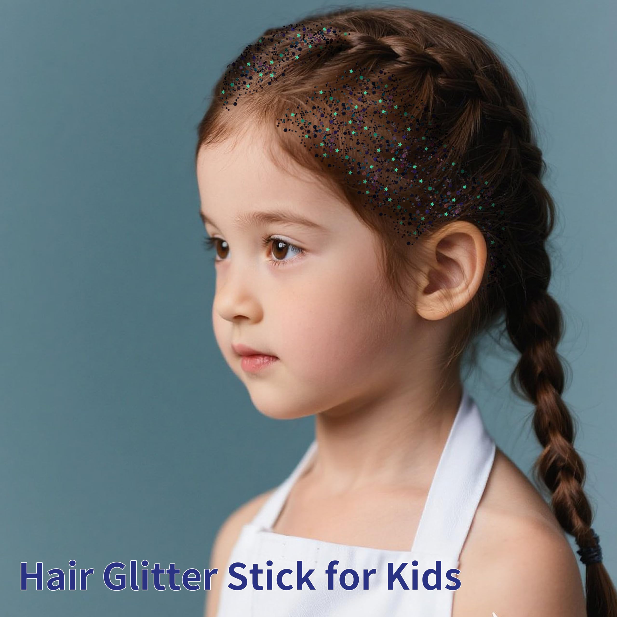 MEICOLY glitter stick used as hair highlight adding edgy contrast and lasting sheen
