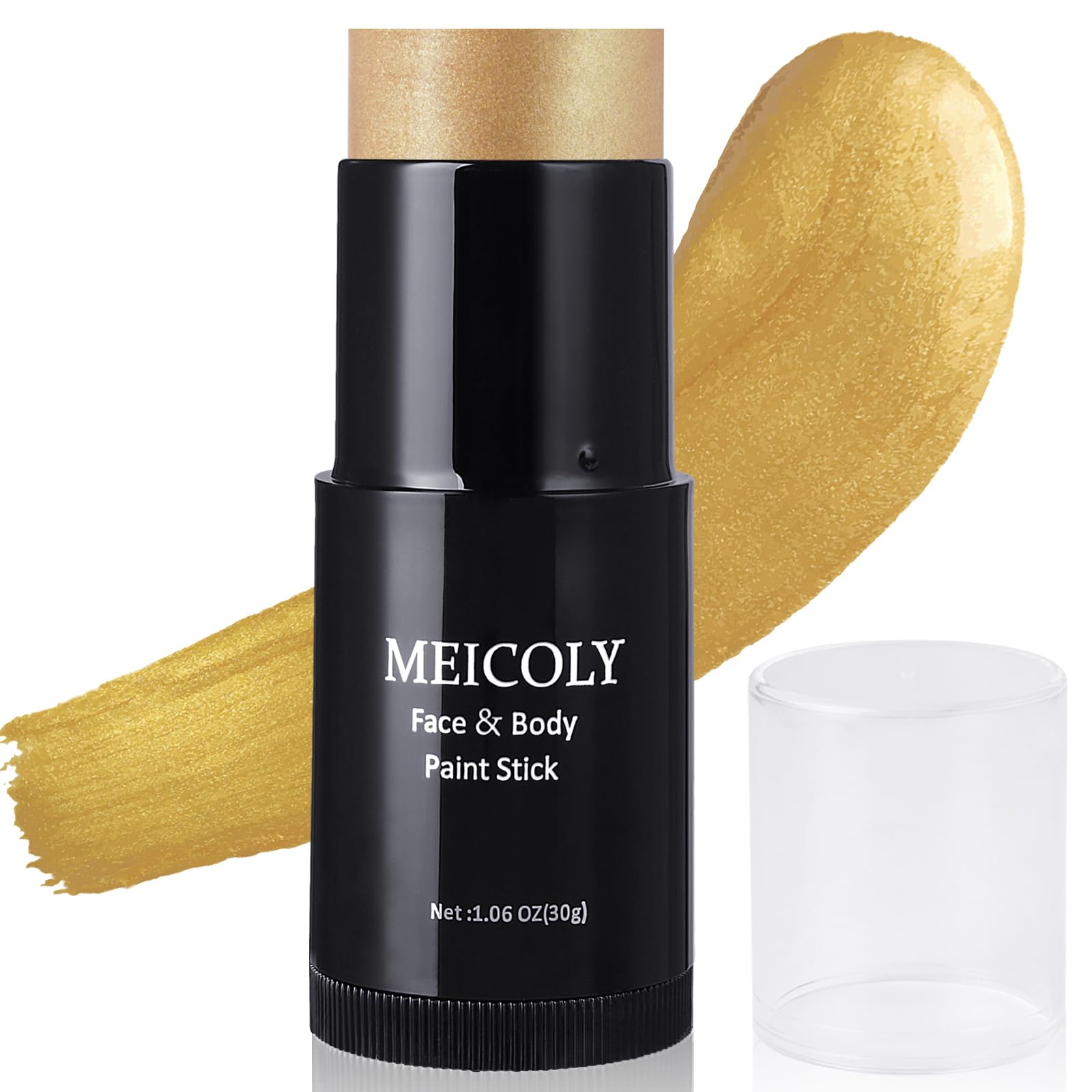 MEICOLY gold stick front packaging shows product and metallic finish benefits