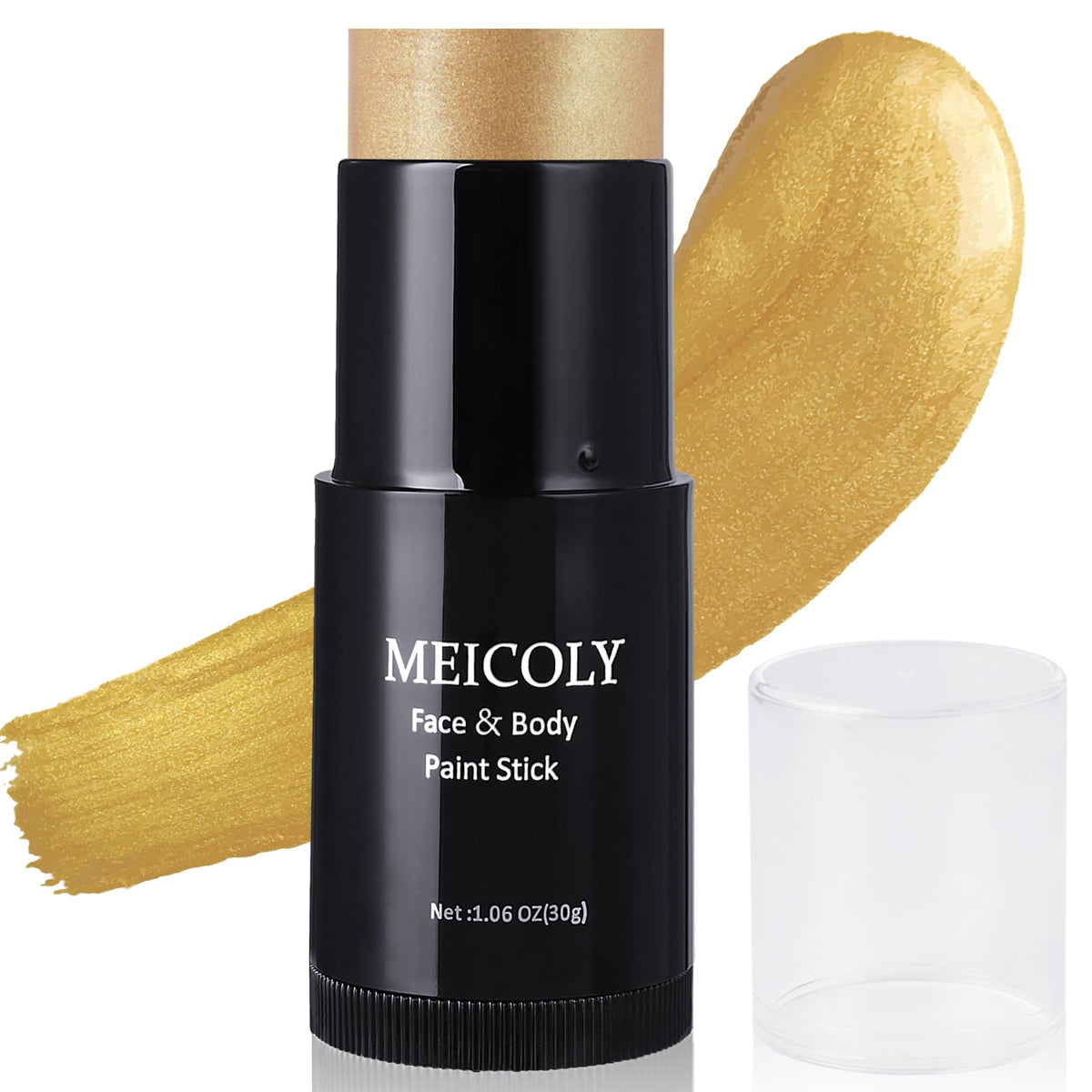 MEICOLY gold stick front packaging shows product and metallic finish benefits