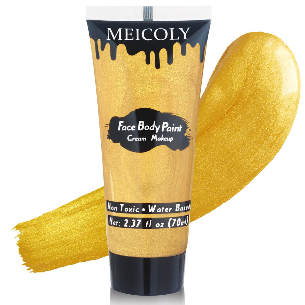 MEICOLY tube front view showing metallic gold cream and brand