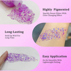 MEICOLY gel streaked through hair displaying color shift and lightweight hold benefit
