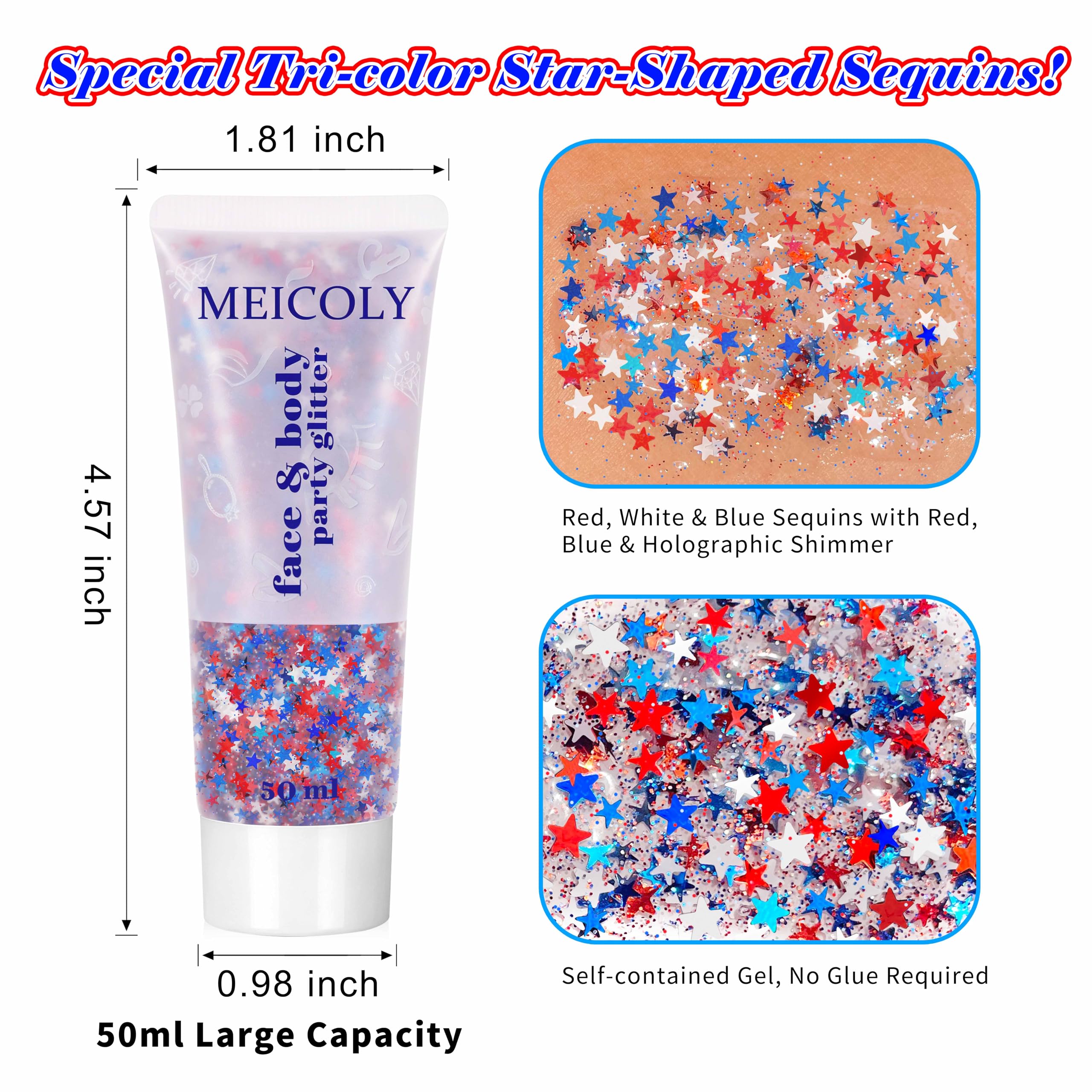 MEICOLY glitter in hair braid adding long-lasting festival sparkle