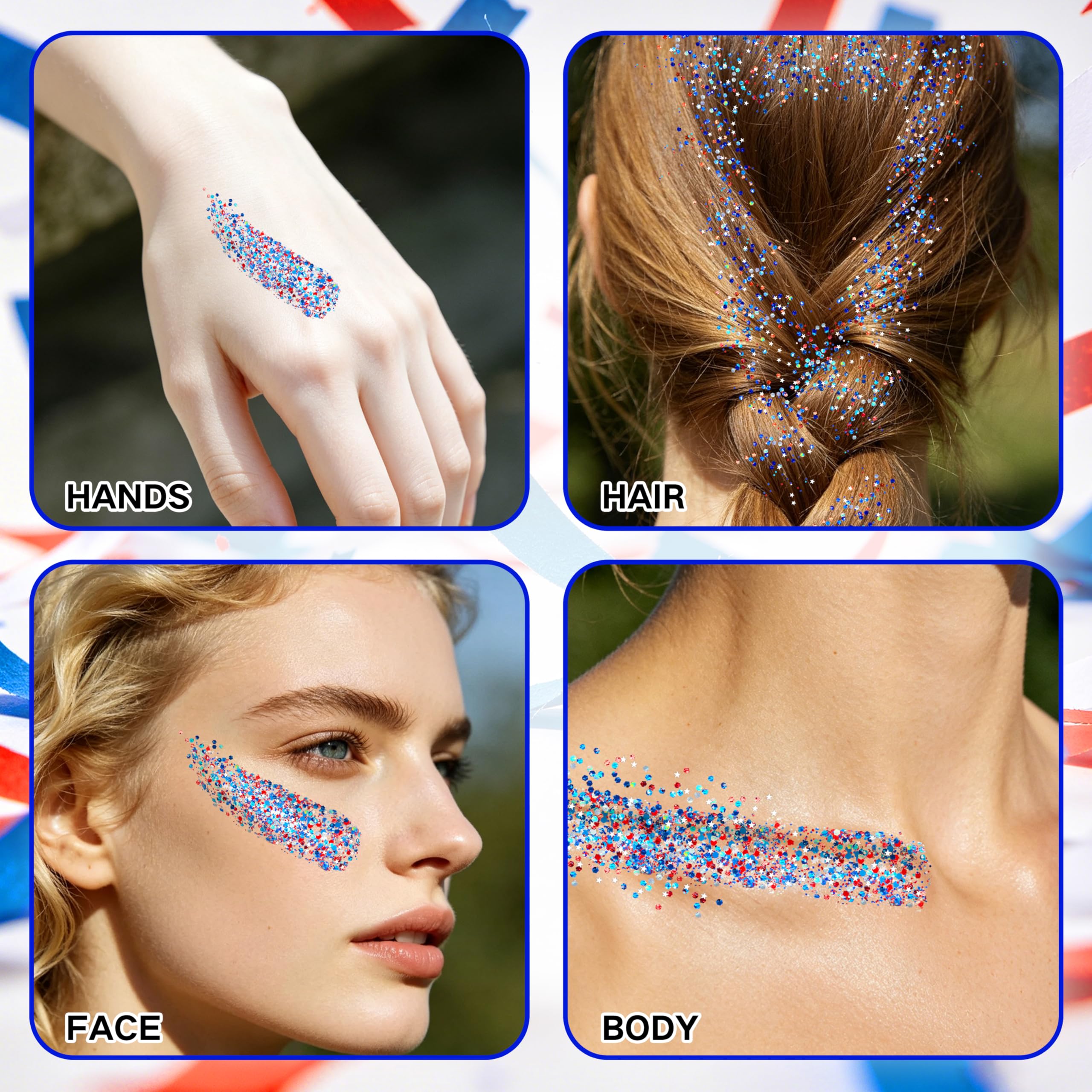 MEICOLY glitter accents on hair braid adding festive long-lasting shine