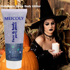 MEICOLY glitter in hair part creating mermaid highlight and dimension