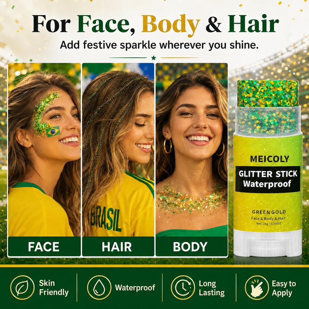 MEICOLY hair root highlight in green gold for team pride