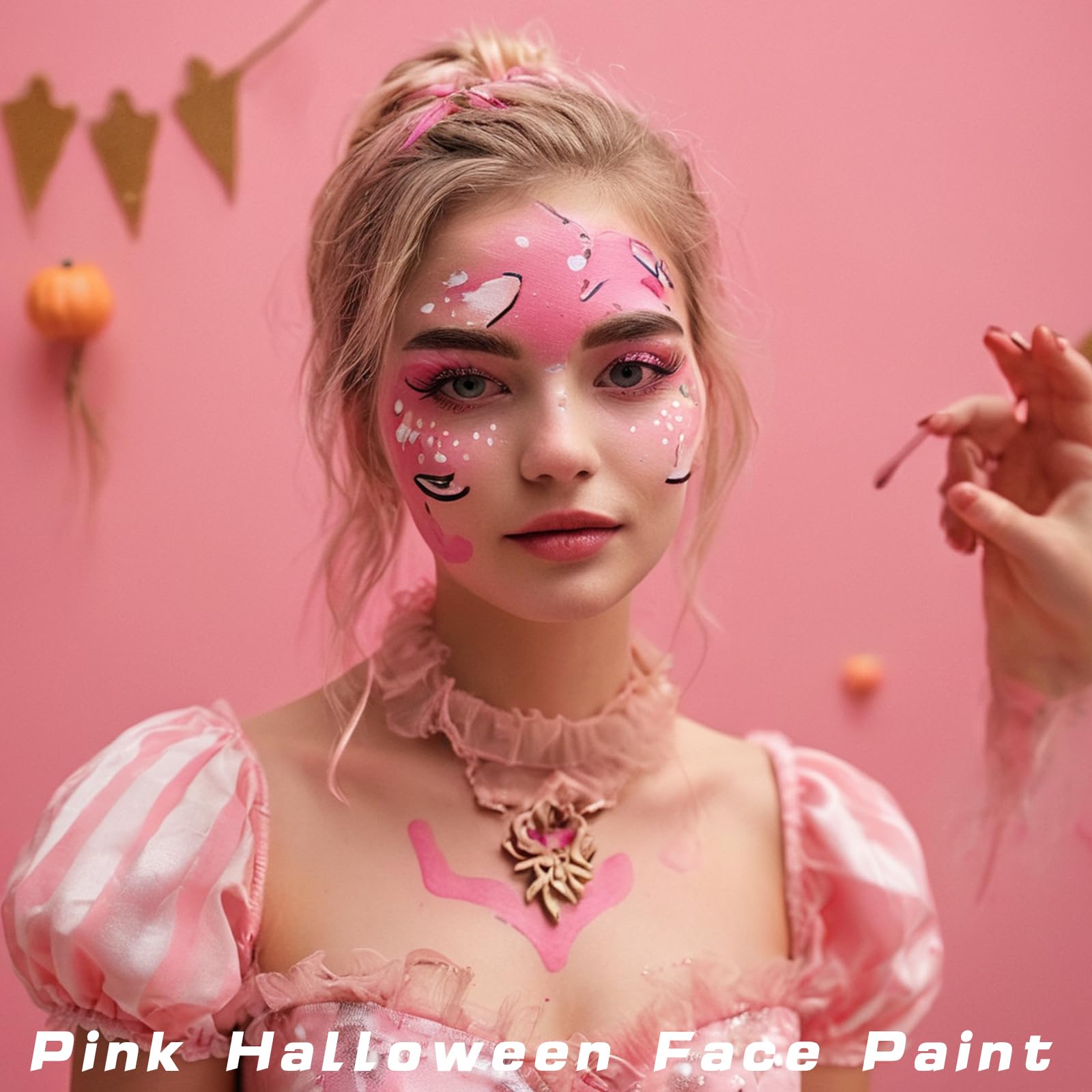 MEICOLY painted costume face for Halloween illustrating bold color