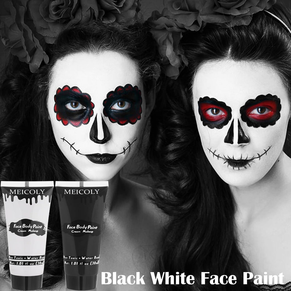 Halloween party scene with MEICOLY paints creating striking cosplay vibes