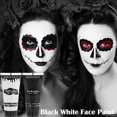 Halloween party scene with MEICOLY paints creating striking cosplay vibes