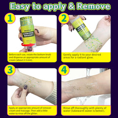 MEICOLY removal demo using makeup wipe showing easy, clean removal