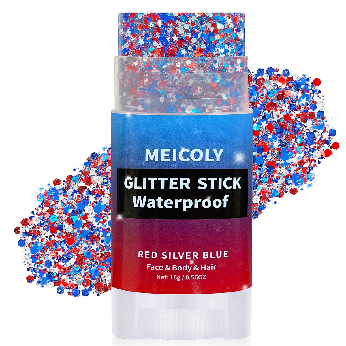 MEICOLY stick front packaging showing patriotic design and easy twist application