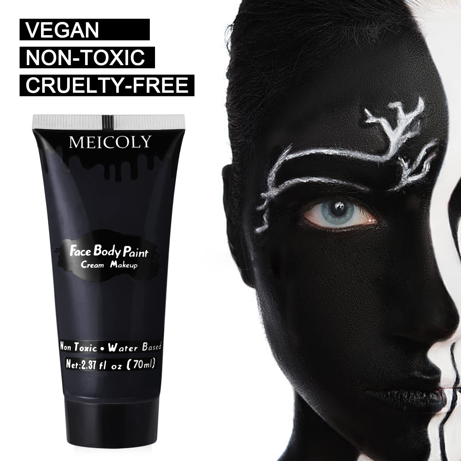 MEICOLY swatch on arm showing opaque coverage and color payoff