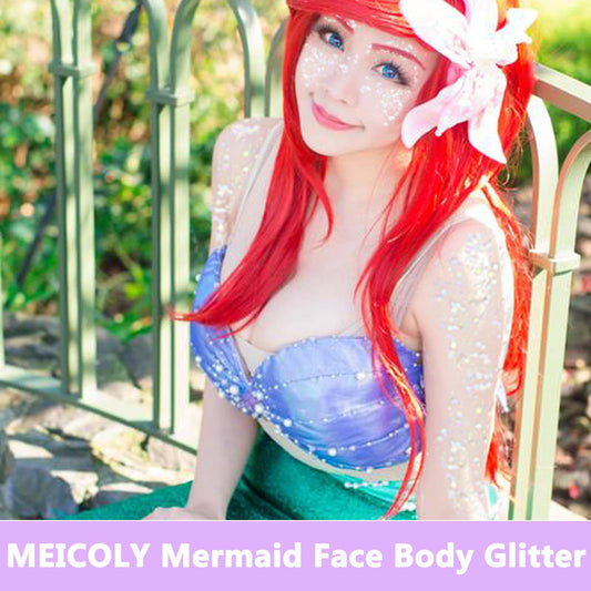 MEICOLY close-up gel texture revealing holographic flakes and easy application benefit