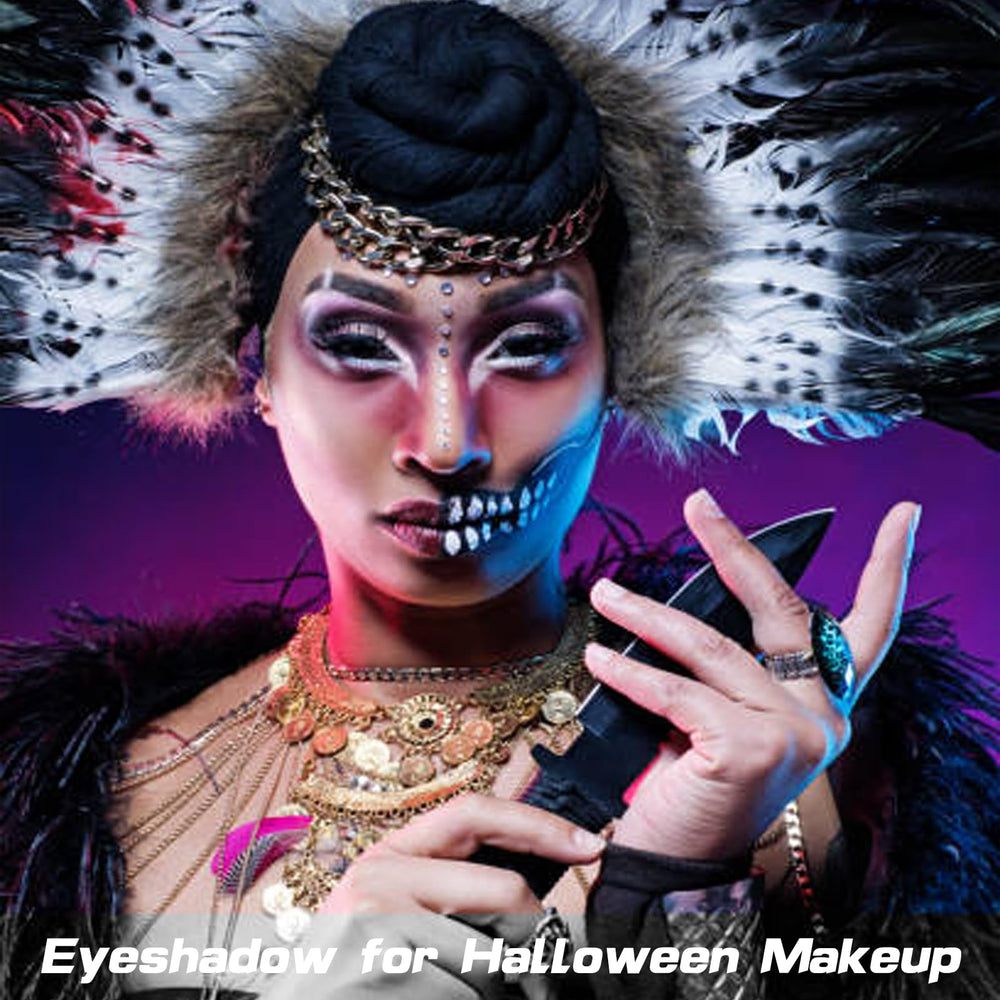 MEICOLY eyeshadow inside a small makeup bag for travel-ready portability benefit