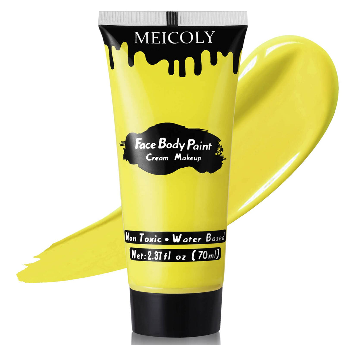 MEICOLY yellow front tube showing bold pigment and easy-squeeze design