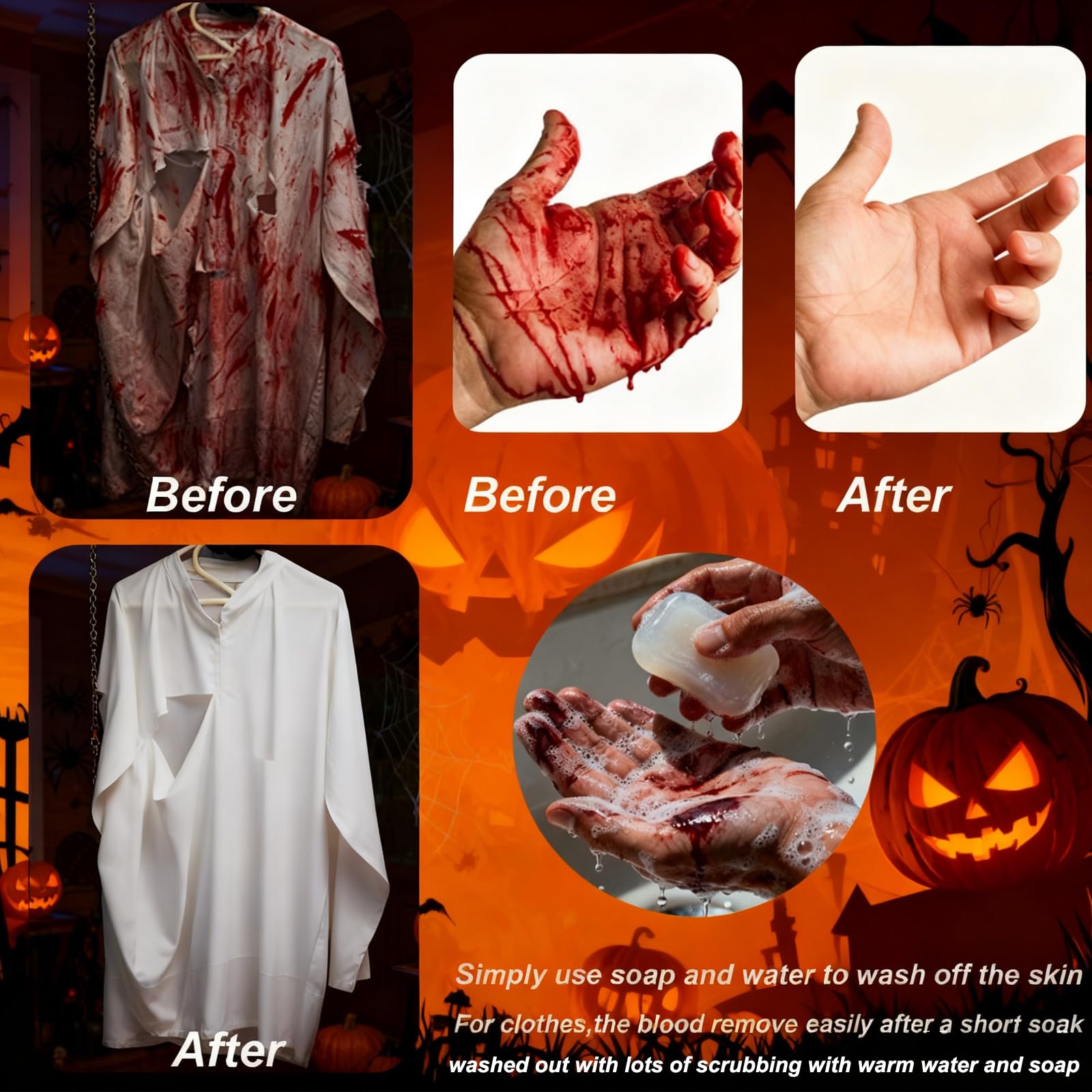 MEICOLY used in zombie makeup showing convincing gore for costumes