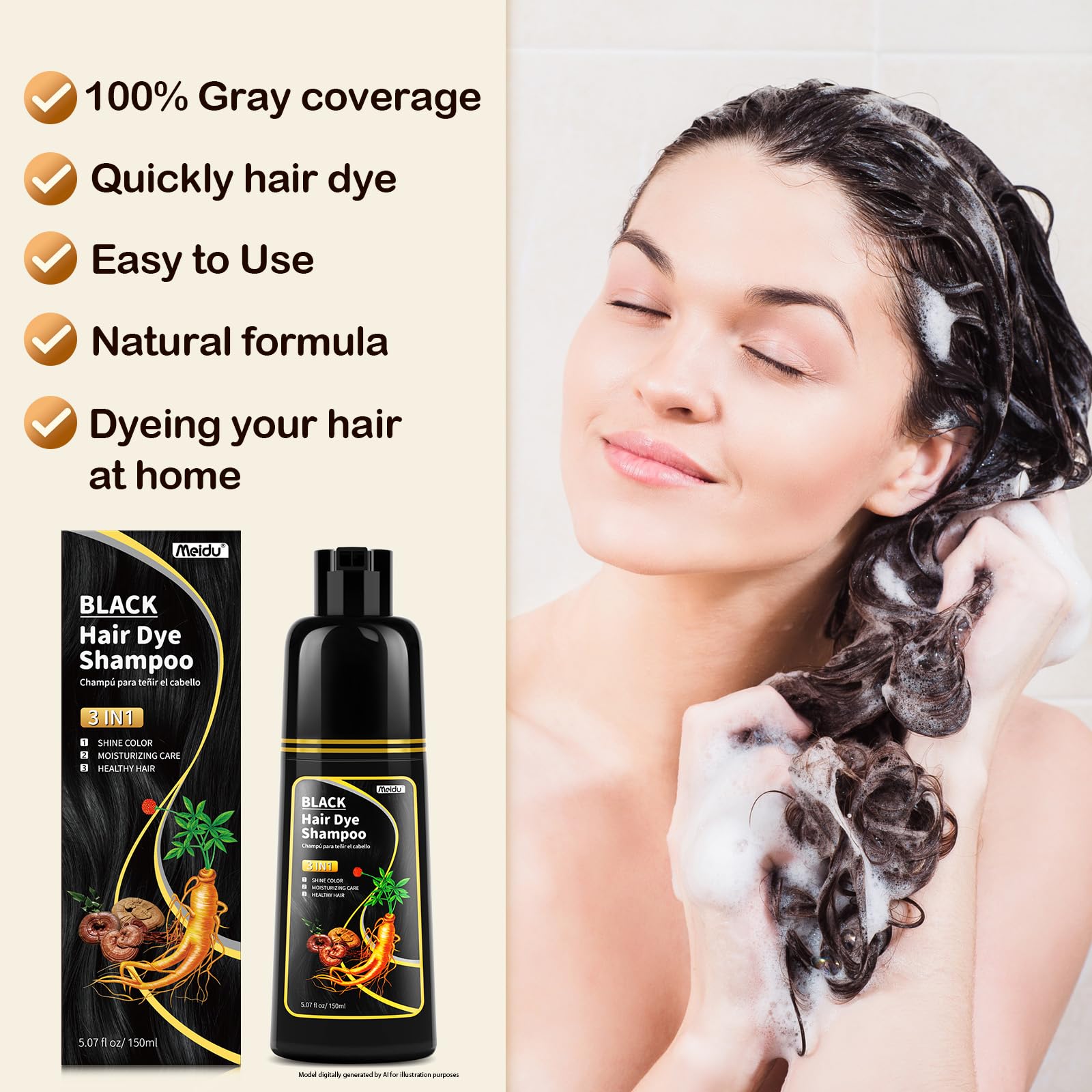 MEIDU label close-up highlighting ginseng extract nourishing benefit