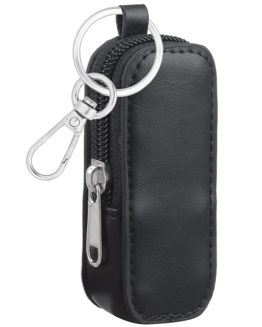 Meiiy front view showing zippered pouch and compact benefit