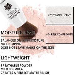 Meilury application before and after on model, reduces shine visibly
