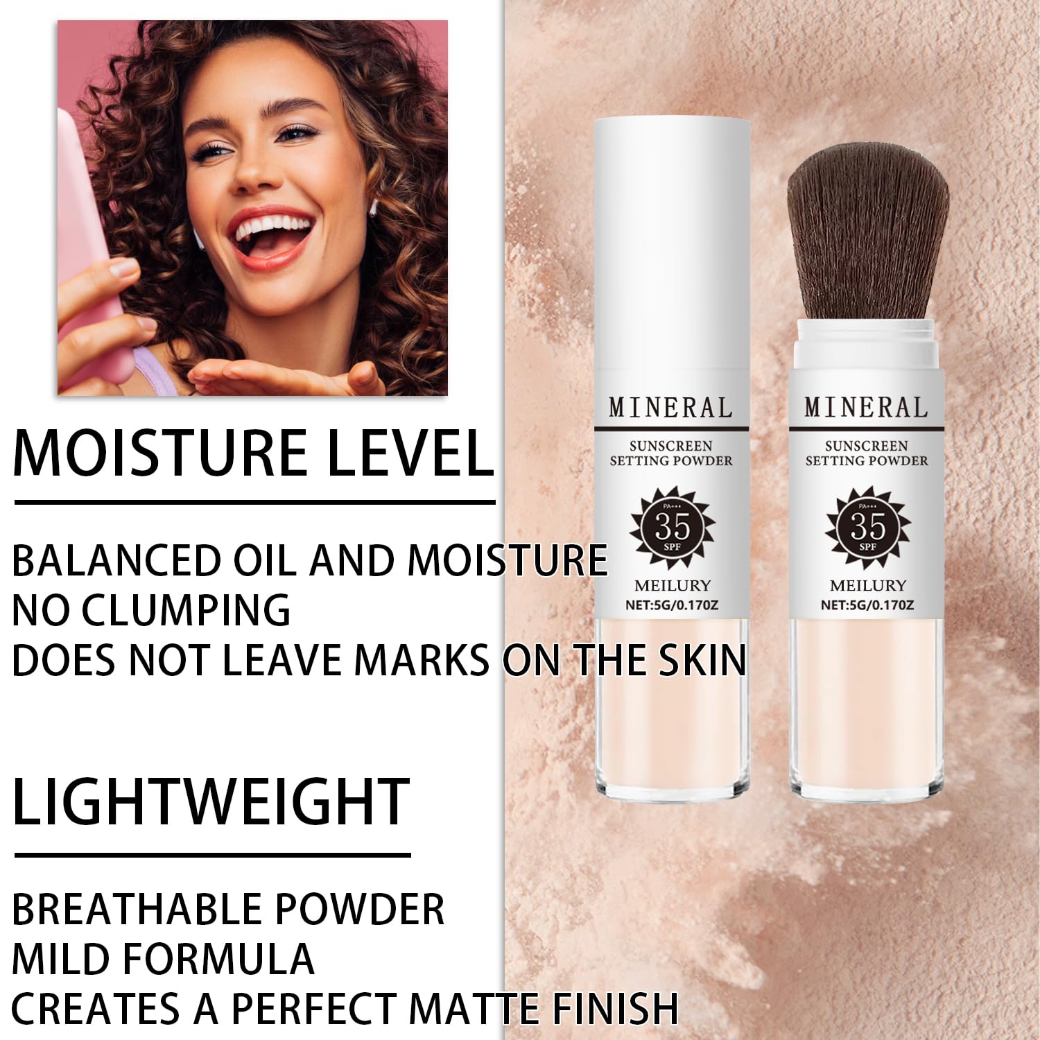 Meilury application on face T-zone illustrating oil control and pore reduction