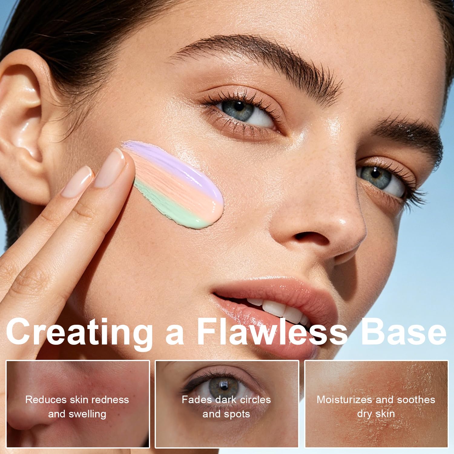 Meilury before and after showing reduced redness and even tone