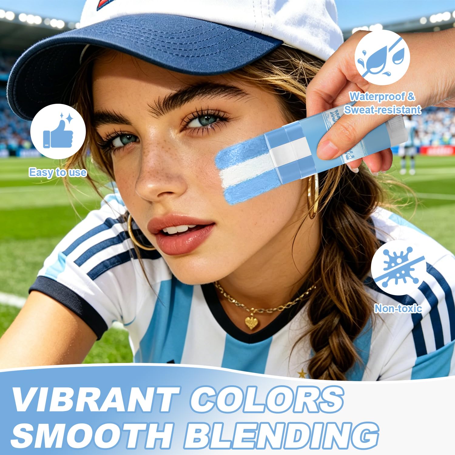 Meilury black eye black stripe demo for glare reduction and game-ready look