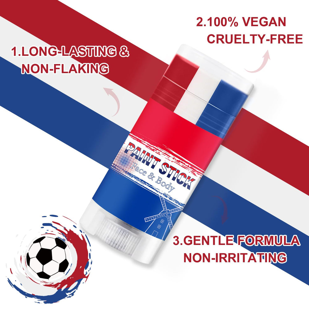 Meilury cheek stripes on fan showing bold team colors and long-lasting wear benefit