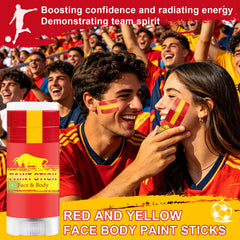Meilury close-up of red and yellow paint stripes with vivid payoff