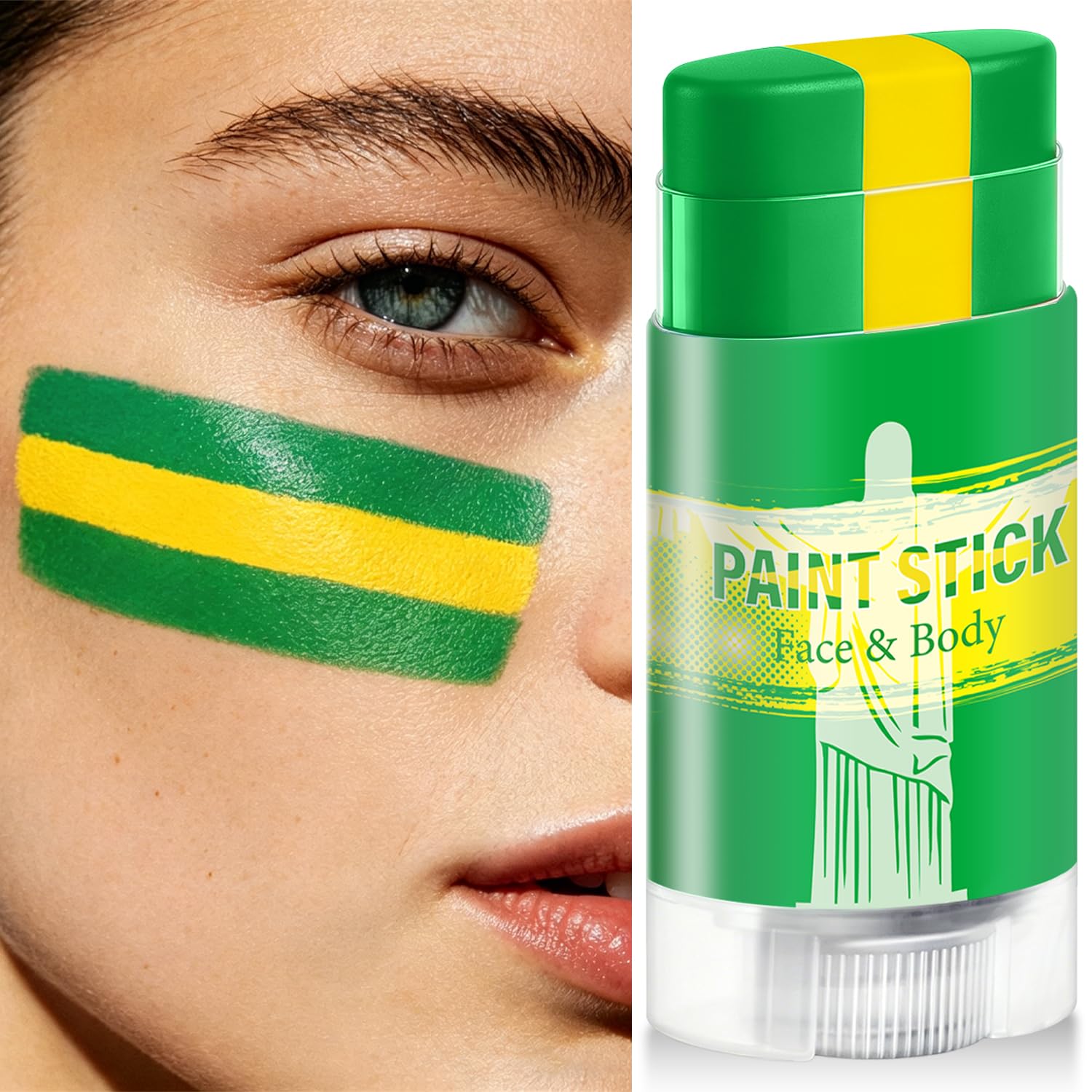 Meilury close-up of color stripes showing solid pigment for vivid Brazil face paint