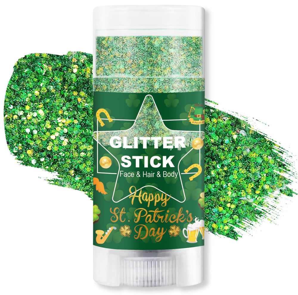 Meilury front packaging showing Brazil glitter stick and portability benefit
