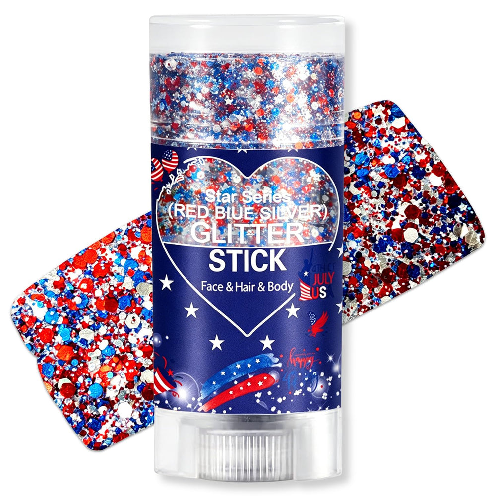 Meilury front packaging showing patriotic glitter stick and benefits