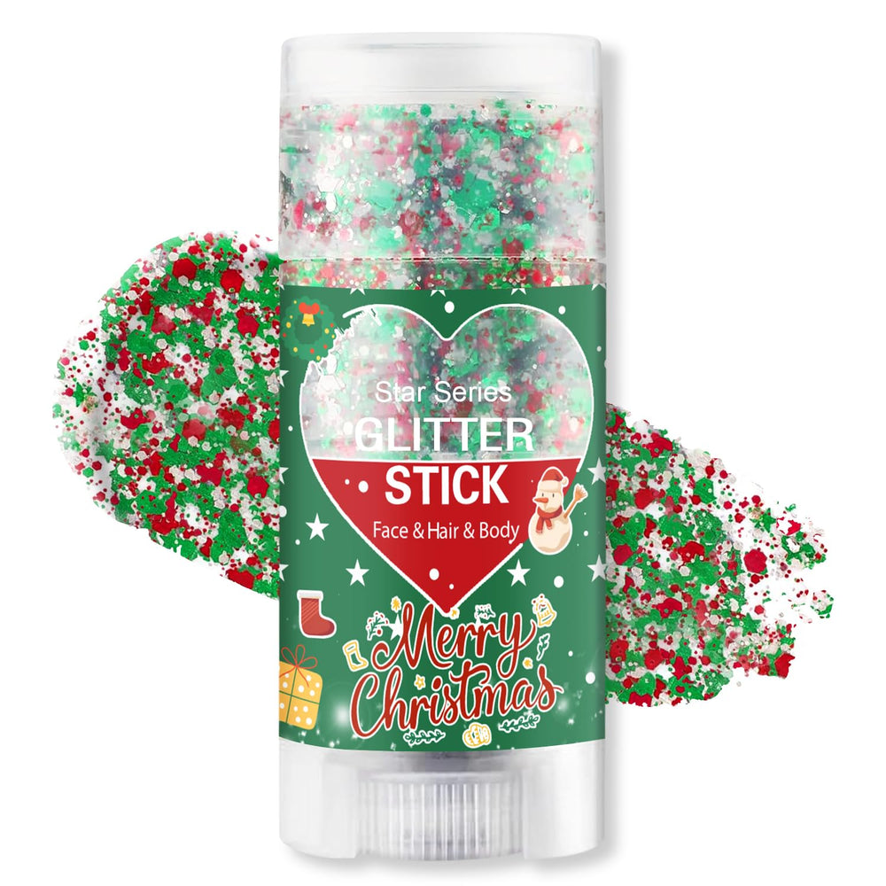 Meilury glitter stick front packaging showing Portugal and Mexico colors for team pride