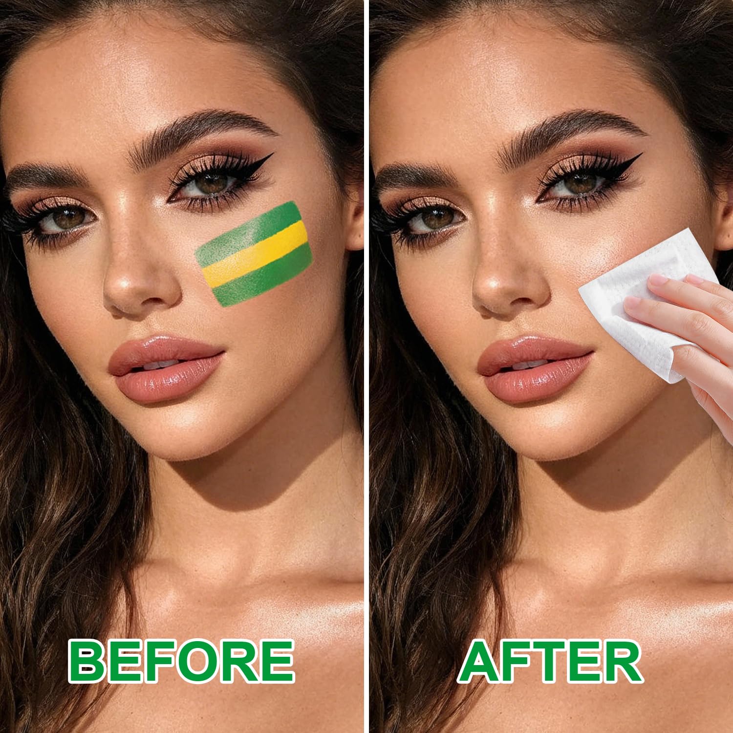 Meilury painted fans at outdoor match showing long-lasting wear benefit