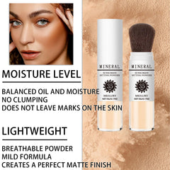 Meilury used on scalp to reduce shine and set hairline for longer wear