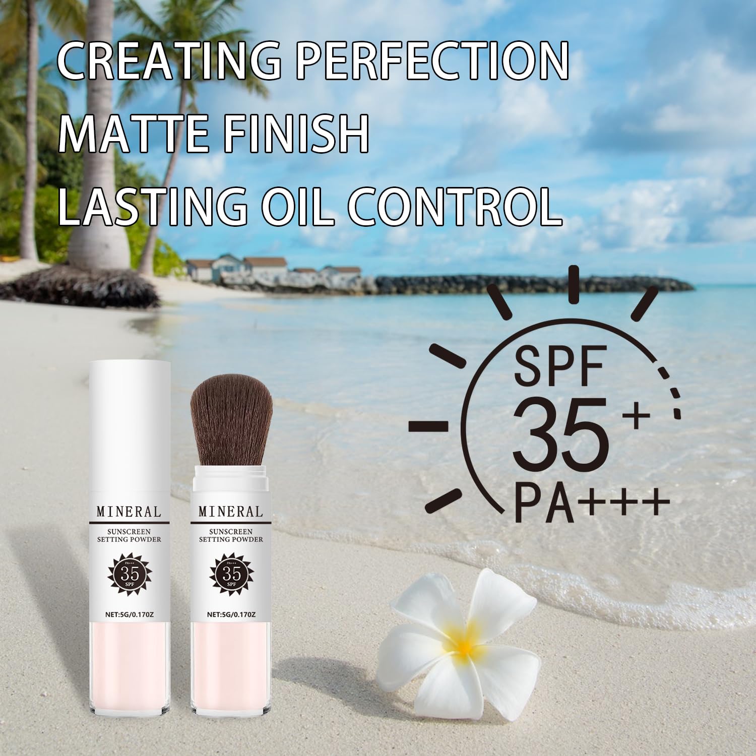 Meilury powder used on scalp for discreet sun protection and matte finish